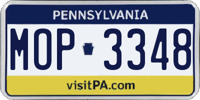 PA license plate MOP3348
