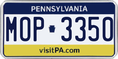 PA license plate MOP3350