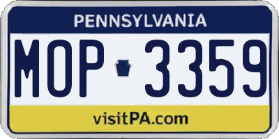 PA license plate MOP3359