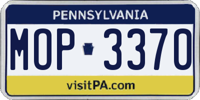 PA license plate MOP3370
