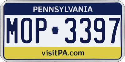 PA license plate MOP3397