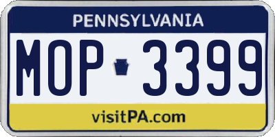 PA license plate MOP3399