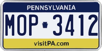 PA license plate MOP3412