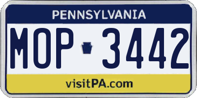 PA license plate MOP3442