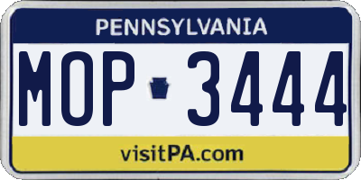 PA license plate MOP3444