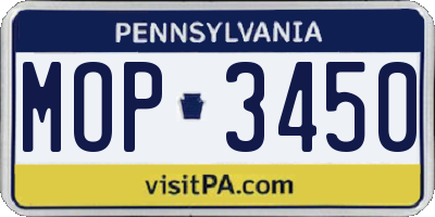 PA license plate MOP3450