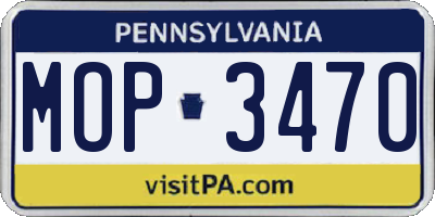 PA license plate MOP3470