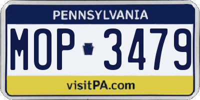 PA license plate MOP3479