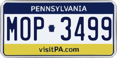 PA license plate MOP3499