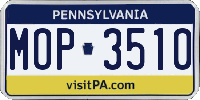 PA license plate MOP3510