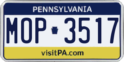 PA license plate MOP3517