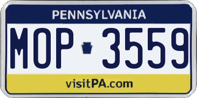 PA license plate MOP3559