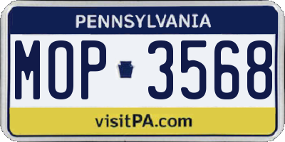 PA license plate MOP3568