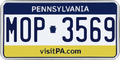 PA license plate MOP3569