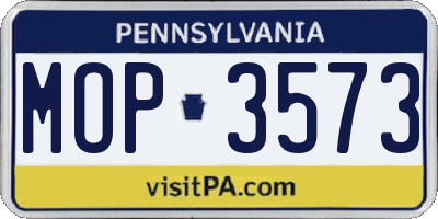 PA license plate MOP3573