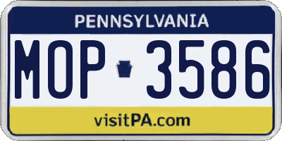 PA license plate MOP3586