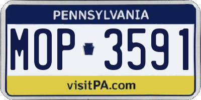 PA license plate MOP3591