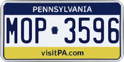 PA license plate MOP3596