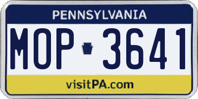 PA license plate MOP3641