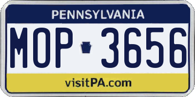PA license plate MOP3656