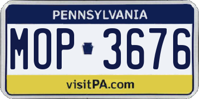 PA license plate MOP3676