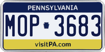 PA license plate MOP3683