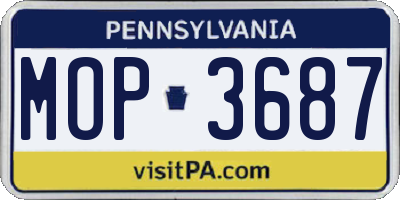PA license plate MOP3687