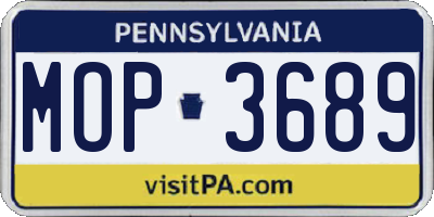 PA license plate MOP3689