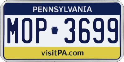 PA license plate MOP3699