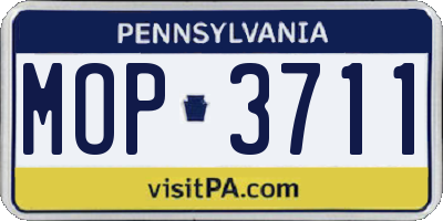 PA license plate MOP3711
