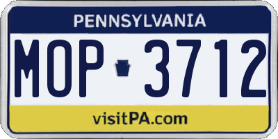 PA license plate MOP3712