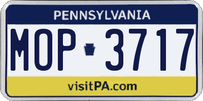 PA license plate MOP3717
