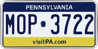 PA license plate MOP3722