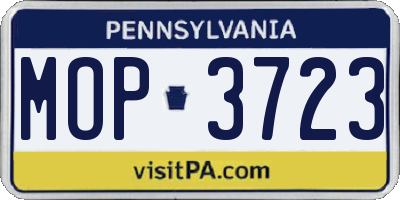 PA license plate MOP3723