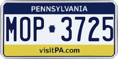 PA license plate MOP3725