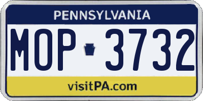 PA license plate MOP3732