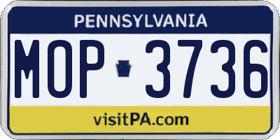 PA license plate MOP3736
