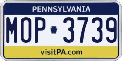 PA license plate MOP3739