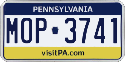 PA license plate MOP3741