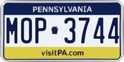 PA license plate MOP3744