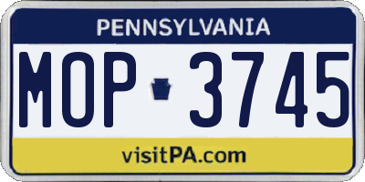 PA license plate MOP3745