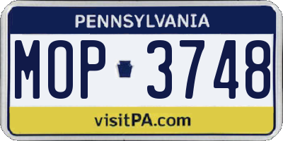 PA license plate MOP3748
