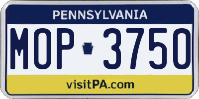 PA license plate MOP3750
