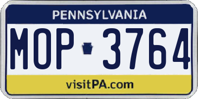 PA license plate MOP3764