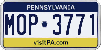 PA license plate MOP3771