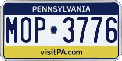 PA license plate MOP3776