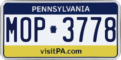 PA license plate MOP3778