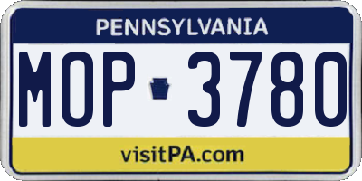 PA license plate MOP3780