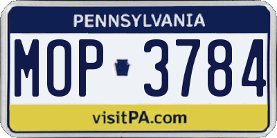 PA license plate MOP3784