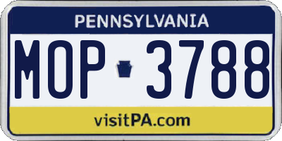 PA license plate MOP3788